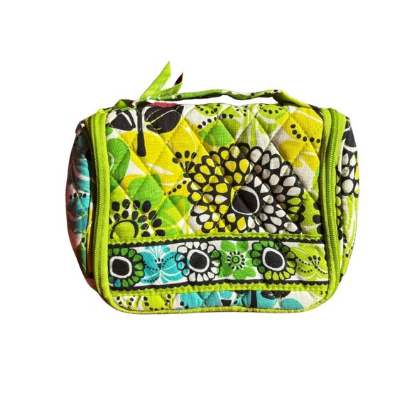 Vera Bradley Floral Green, Yellow, and Teal Small Travel Hanging Toiletry Bag - Picture 1 of 3